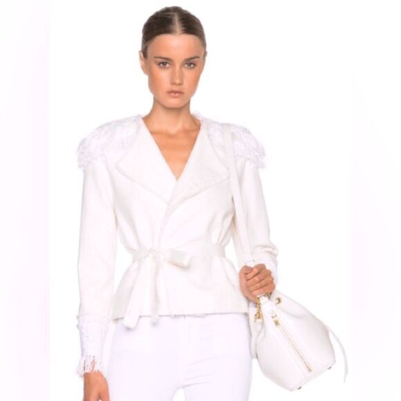 ALEXIS Evan Jacket Ivory Raffia, Like New - Picture 1 of 4